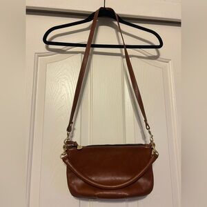 Clare V Petit Moyen in Brown Leather